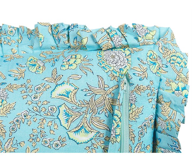 Beliani Almofada decorativa AMOENA Turquesa