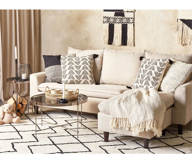 Beliani Almofada decorativa MAYS Branco/ Bege