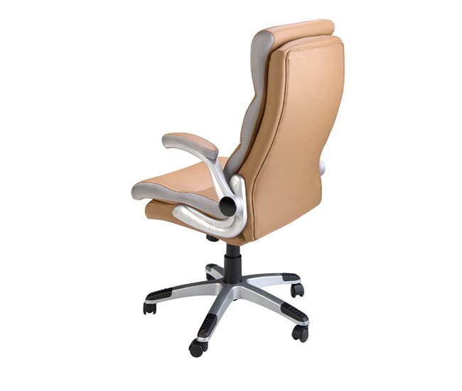 Cadeira giratória de escritório estofada com estofo em pele AlumÍnio