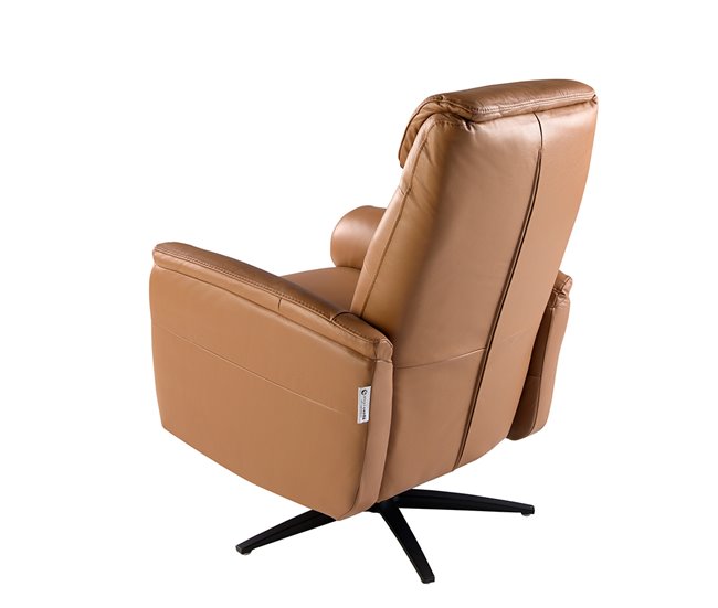 ANGEL CERDA Poltrona giratório em pele castanha Castanho