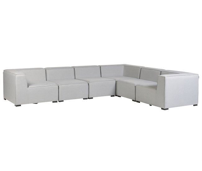 Beliani Conjunto lounge AREZZO Cinza Claro