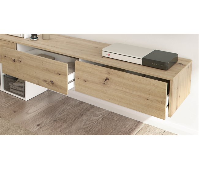 Compacto de TV LIFE 226 cm branco/ carvalho Branco/ Madeira