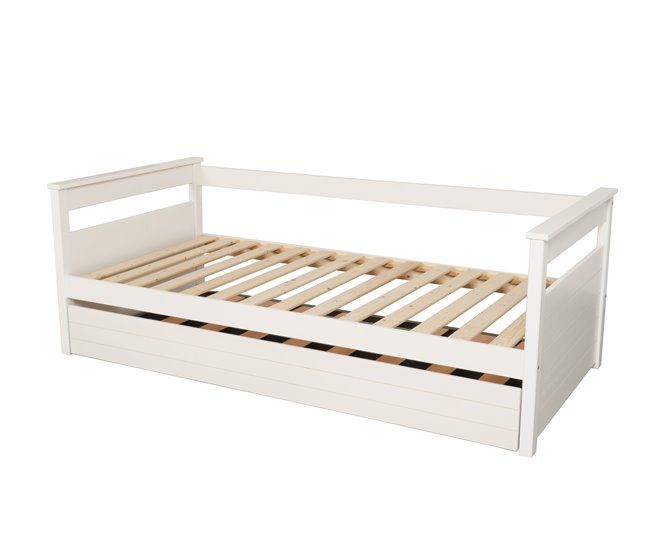 Cama nido 90x190 com sommier DUPLEX Branco