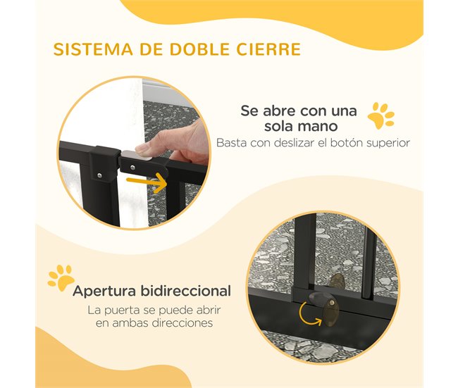 Barreira de Segurança Aço e ABS PawHut Preto