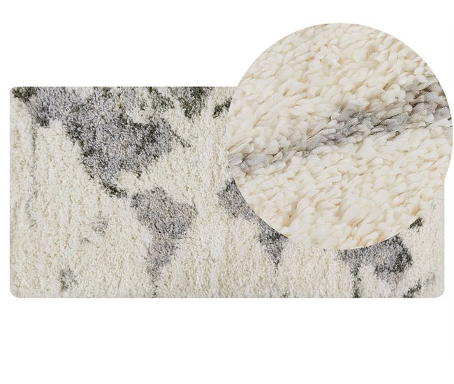 Beliani Shaggy (pelos longos) SEVAN 80x150 Branco/ Bege