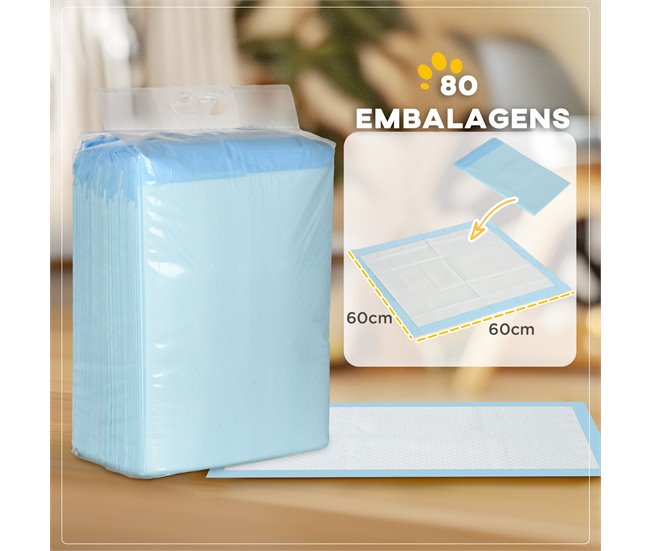 Resguado de Treino Tecido não Tecido, Papel e PE PawHut Azul