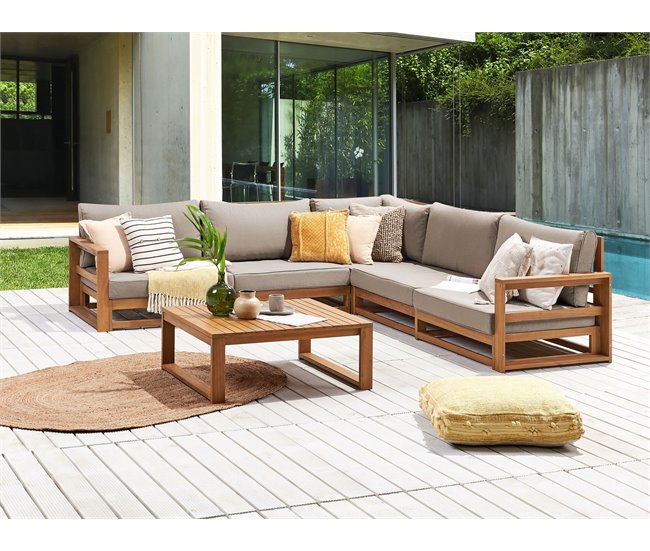 Beliani Conjunto lounge TIMOR Cinza Escuro