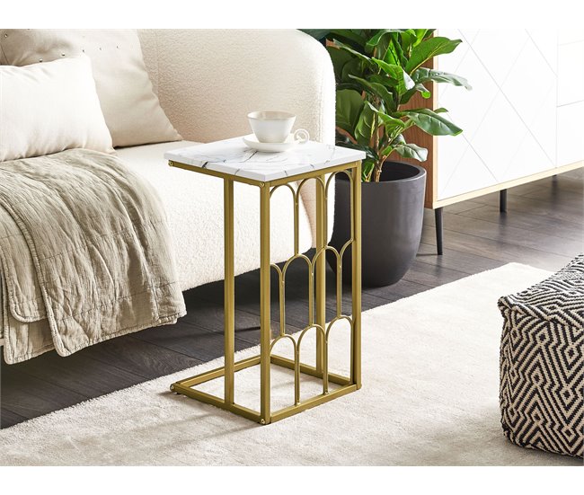 Beliani Mesa auxiliar PANDALE 30x30 Branco