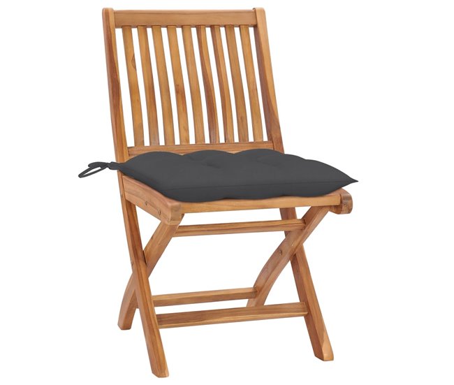 Cadeiras de jardim - cadeiras de exterior dobráveis c/ almofadões 8 pcs teca maciça