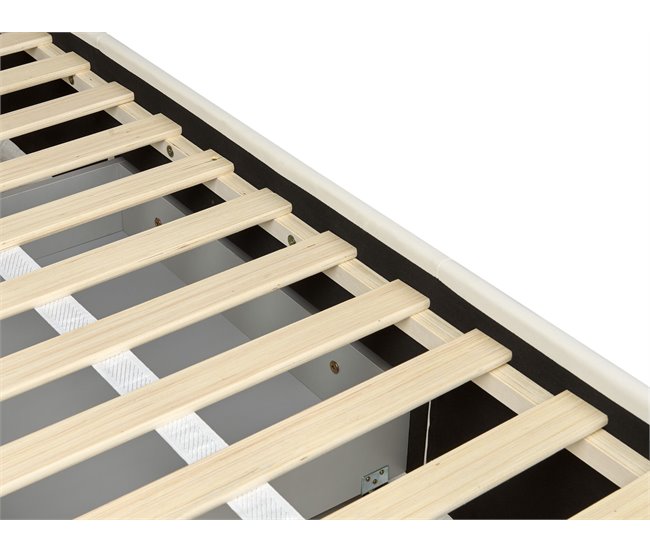 Beliani Cama com armazenamento Veludo LIEVIN 145x217 Creme