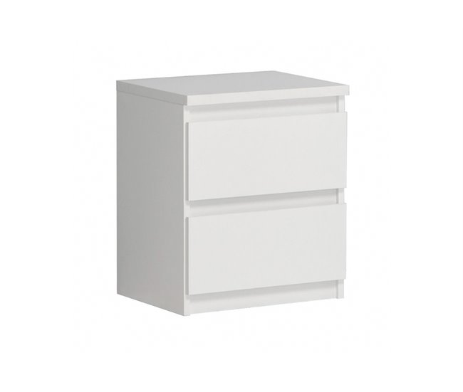 Mesa de cabeceira 2 gavetas NEVADA Branco
