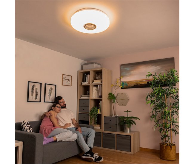 Candeeiro LED de Teto com Altifalante Branco