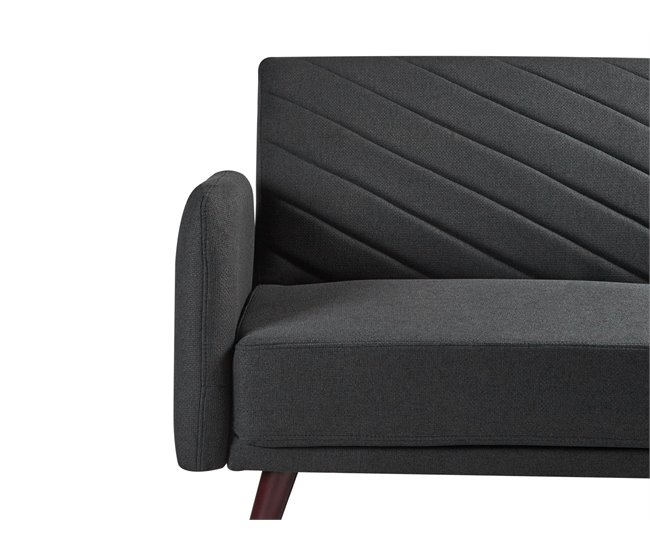 Beliani Sofá de 3 lugares Linho sintético SENJA Preto