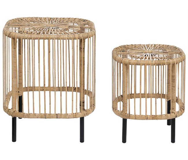 Beliani Conjunto lounge Rattan/vime MARATEA/CESENATICO Natural