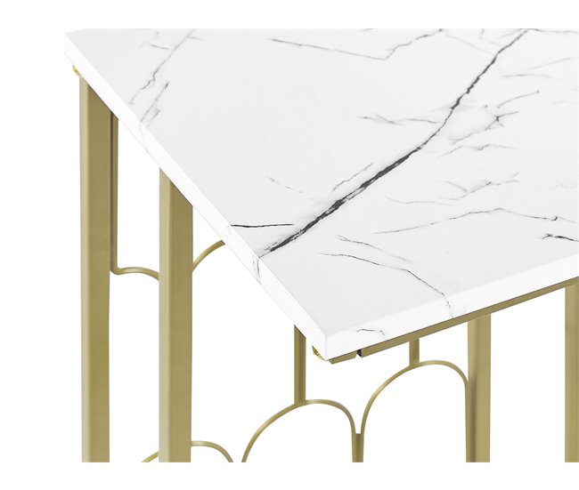 Beliani Mesa auxiliar PANDALE 30x30 Branco