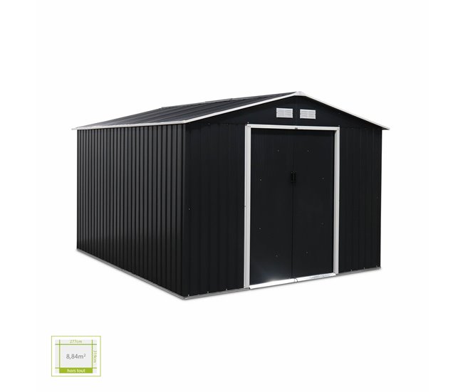 Abrigo de jardim em metal - FLANDRE 277 Cinza