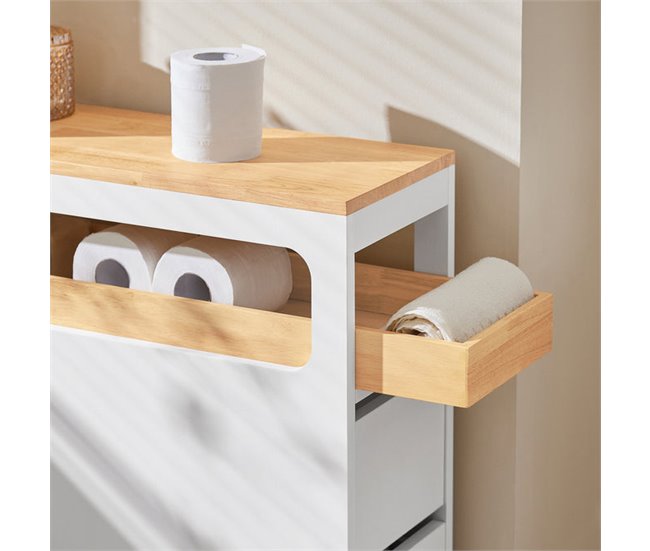 Armário de casa de banho BZR54-W SoBuy Branco