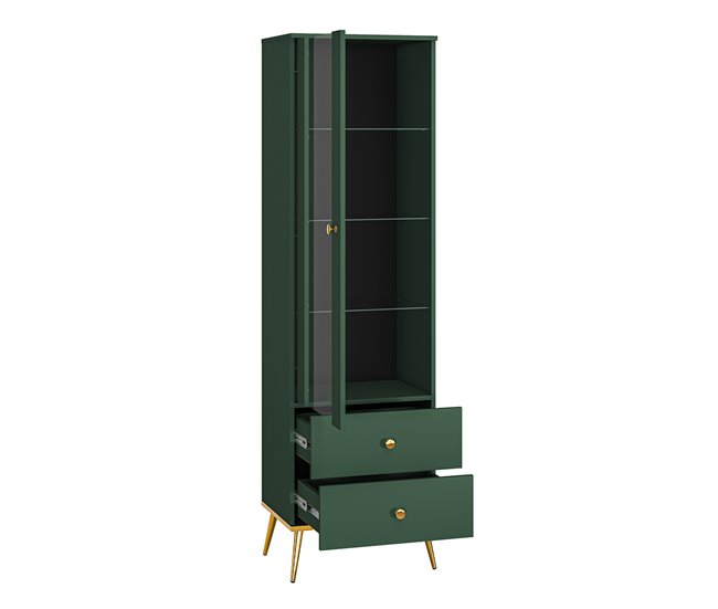 Armário expositor de 1 porta e 2 gavetas Thalia 55 Azul