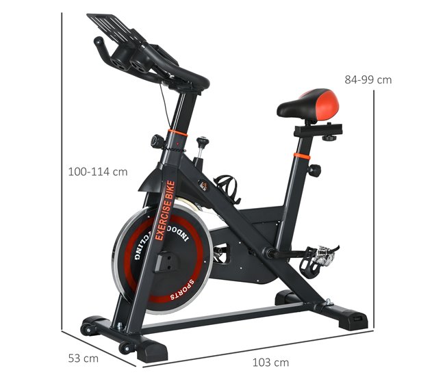 Bicicleta Estática Aço e ABS HOMCOM Vermelho