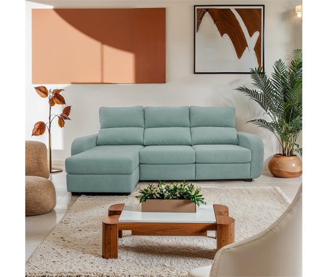 Chaise longue convertível em cama tecido APRIL Verde