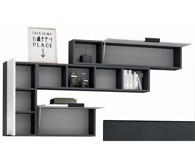 Compacto de TV STONE branca e cinza 280cm Branco
