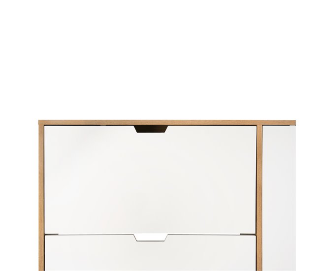 Sapateira MONTBLANC 112x105x23,5cm carvalho e cor branca Branco