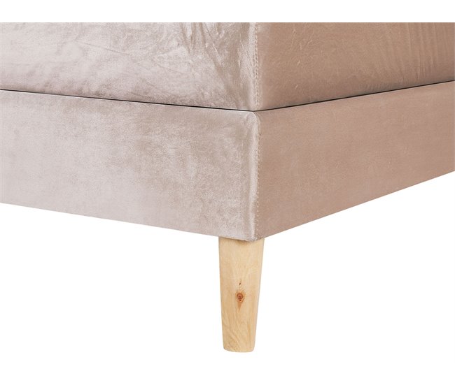 Beliani Cama continental Terciopelo MARQUISE 171x213 Cinza