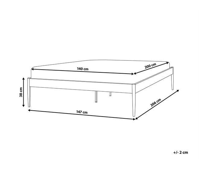 Beliani Cama com estrado Aço VAURS 147x206 Branco