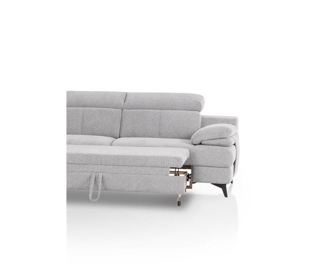 Sofá de canto TITUS com cama Cinza