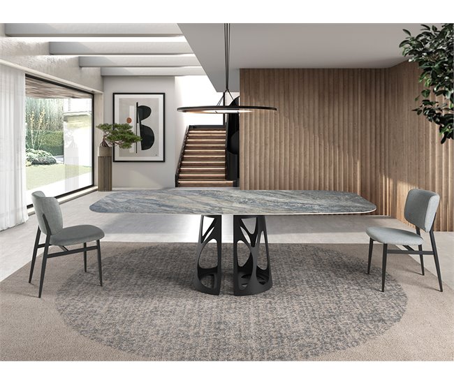 ANGEL CERDA Cadeira em tecido cinzento claro Cinza