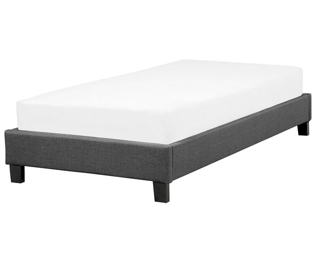 Beliani Cama com estrado Poliéster ROANNE 99x211 Bege