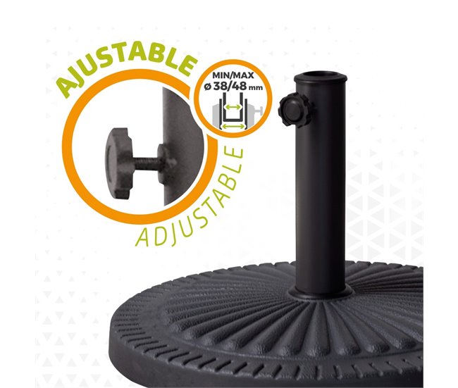 Base de guarda-chuva em poliresina Aktive Garden circular Preto
