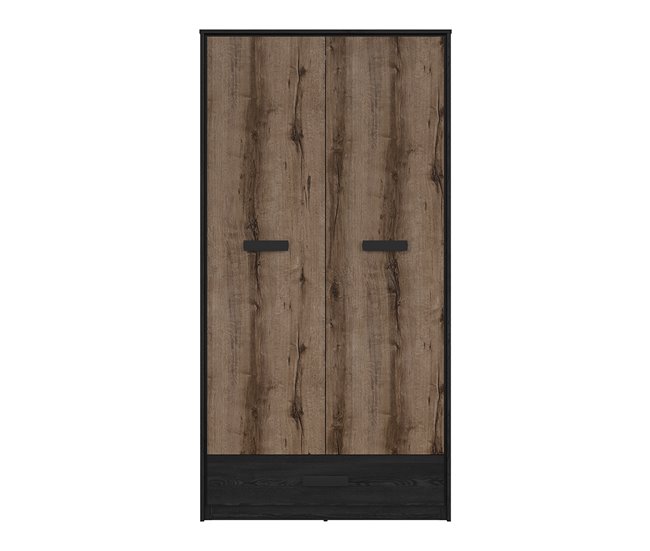 Roupeiro de 2 portas e 1 gaveta em madeira Romane Madeira