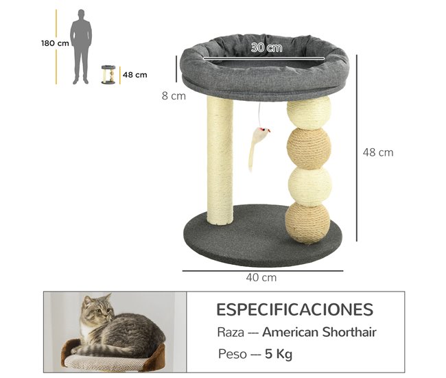 Arranhador para Gatos Cinza