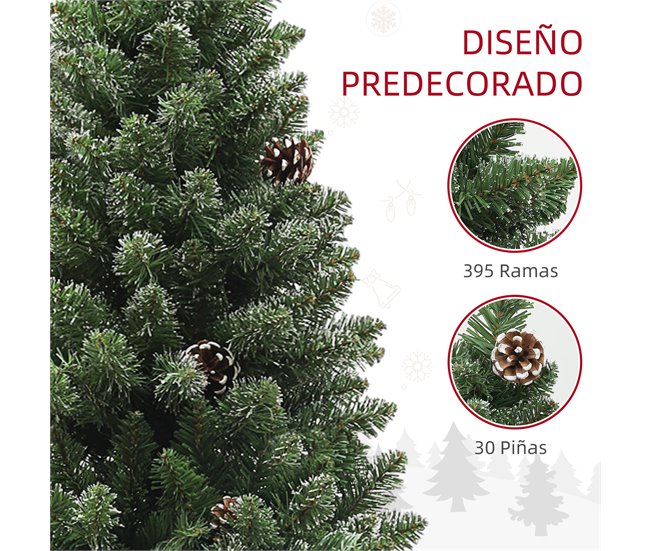 Árvore de Natal Plástico e Aço HOMCOM, casa - natal Verde