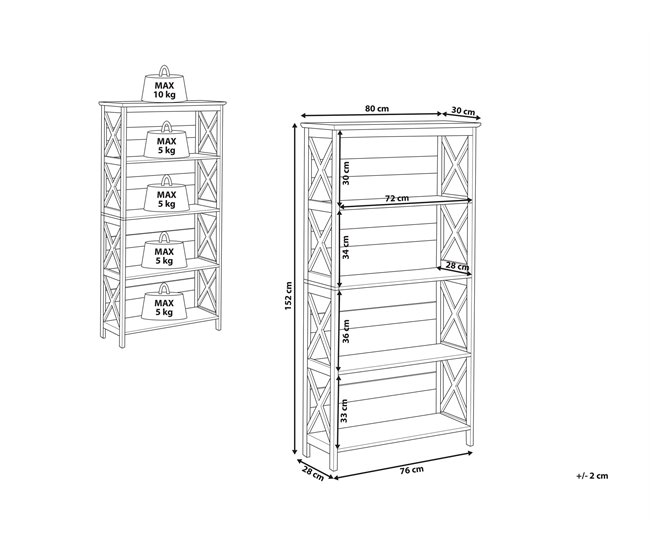 Beliani Estante FOSTER 80 Branco