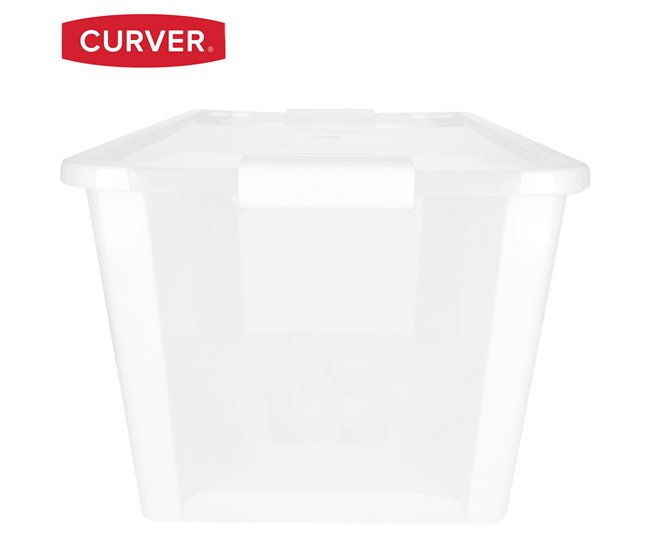 Curver Caixa de arrumação com tampa Bi-Box 40L Branco
