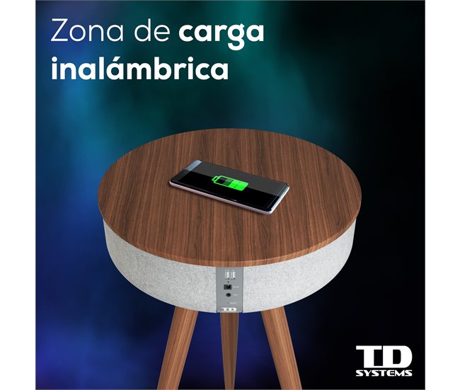 Altifalante Mesa Bluetooth 30W com bateria de 2200mAh - TD Systems SM30B11WB Branco Brillo