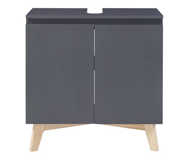 Armário de lavatório Overath MDF Cinza