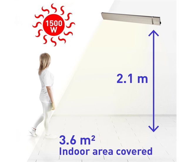 Sined CALORE BIANCO 1500 Cerâmico Aquecedor Infravermelho 1500W, Branco Branco