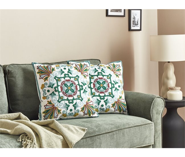 Beliani Almofada decorativa ELANITE Verde