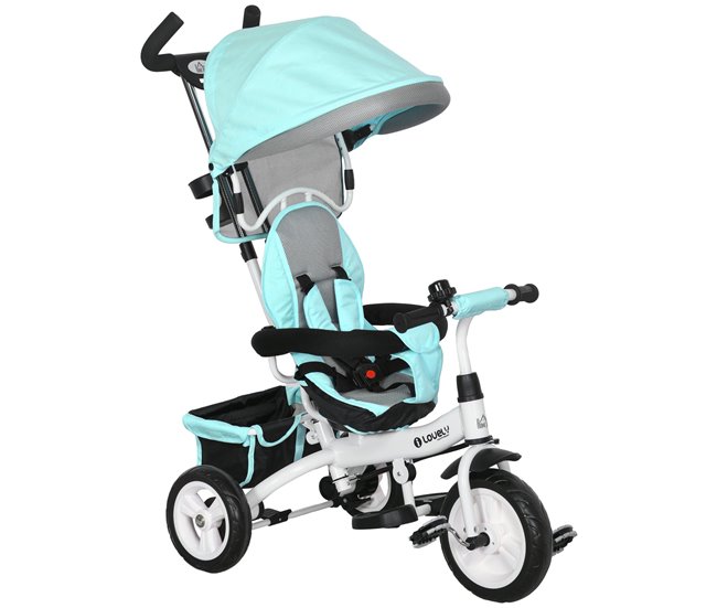 Triciclo Evolutivo para Bebés Metal e Plástico HOMCOM Verde