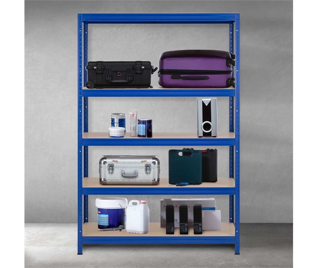 Pack 2 Prateleiras Modulares com 5 Prateleiras Ajustáveis ​​O91 Azul