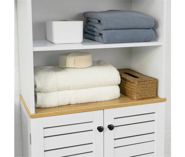 Armário de casa de banho com 5 prateleiras BZR44-W SoBuy Branco
