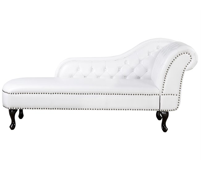 Beliani Chaise longue versão à direita Pele sintética NIMES Branco