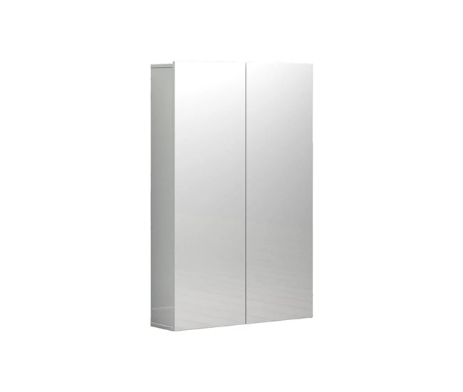 Armário multiuso com 2 portas com efeito madeira 70 Branco Brillo