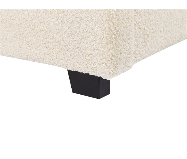 Beliani Cama com armazenamento Bouclé VAUCLUSE 194x214 Bege