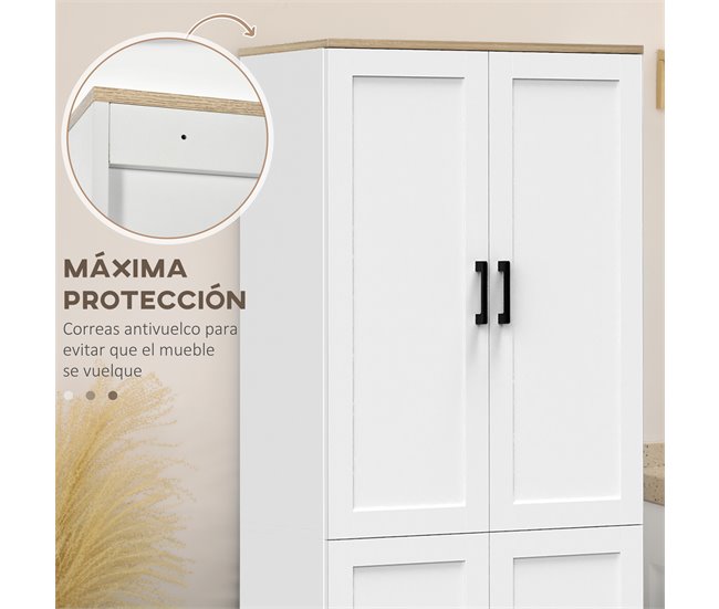 Armário de Cozinha Melamina de Madeira HOMCOM 60 Branco