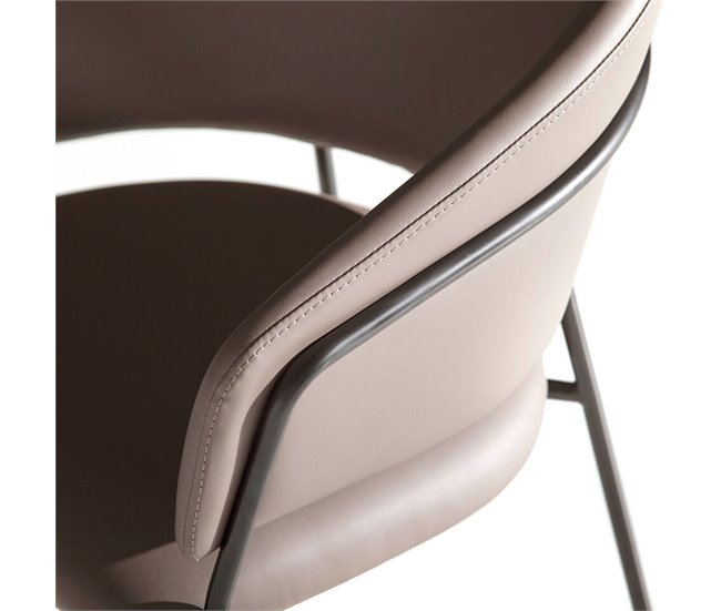 ANGEL CERDA Cadeira de couro ecológico vison escuro Nogal