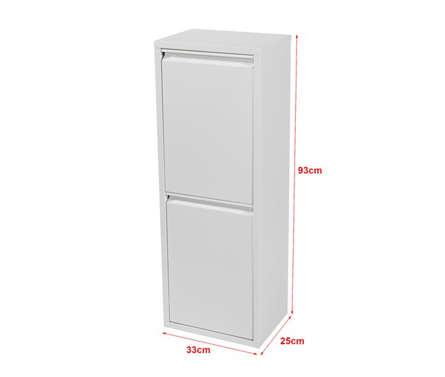 Sollentuna 28 L armário de plástico metálico para o lixo Branco